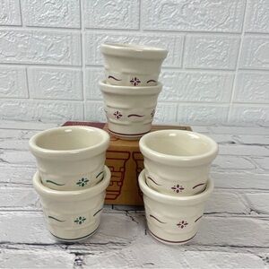 Longaberger Candle Votives Green Red Set of 6.